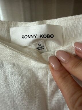Ronny Kobo white linen ballon pants